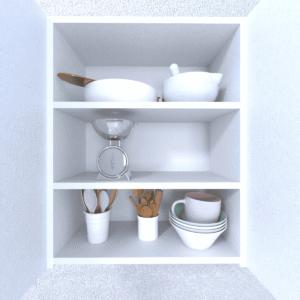 DUYAMO 3 Raflı Çok Amaçlı Hazır Mutfak Dolabı Mat Beyaz MDF Lam 69x55x25 cm Yavaşlatıcılı Kapaklı