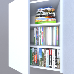 DUYAMO 3 Raflı Çok Amaçlı Kitaplık Mat Beyaz MDF Lam 69x55x25 cm Yavaşlatıcılı Kapaklı