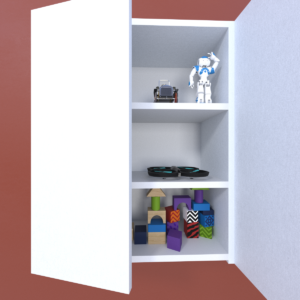 DUYAMO 3 Raflı Çok Amaçlı Oyuncak Dolabı Mat Beyaz MDF Lam 69x55x25 cm Yavaşlatıcılı Kapaklı