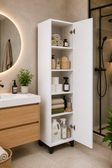 DUYAMO "MDF" Banyo Boy Dolabı, Çok Amaçlı Kiler Dolabı, Erzak Dolabı