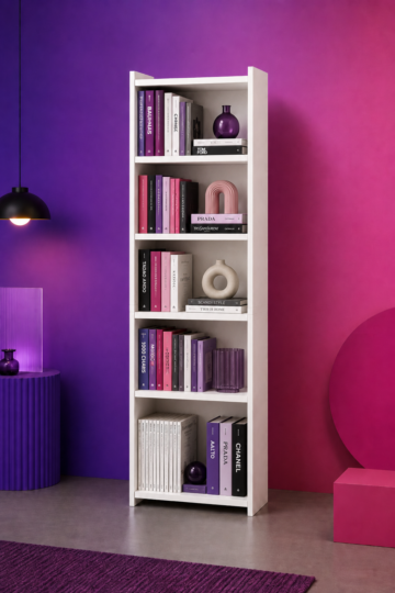 Nova 6 Raflı Beyaz MDF Modüler Kitaplık